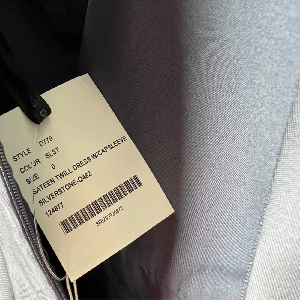 NWT Alfred Sung Cap Sleeve‎ V-Neck Satin Gown with Pockets Silverstone Size 4 - Picture 14 of 17